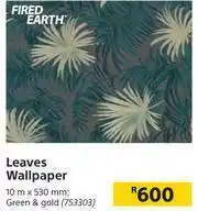 Builders Warehouse Fired Earth Leaves Wallpaper-10m x 530mm offer