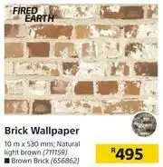 Fired Earth Brick Wallpaper-10m x 530mm