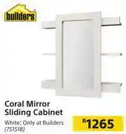 Builders Warehouse Builders Coral Mirror Sliding Cabinet White offer