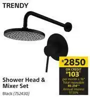 Builders Warehouse Trendy Shower Head & Mixer Set Black offer