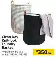 Builders Warehouse Clean Day Knit Look Laundry Basket-Each offer