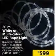 Builders Warehouse 20m White Or Multi Colour LED Rope Light offer