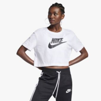 Sportscene Nike women's nsw white/black cropped top offer
