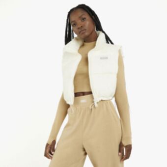 Sportscene Redbat women's cream cropped gilet offer