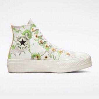 Sportscene Converse women's floral ctas lift mid natural sneaker offer