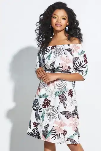 Rage Off-the-shoulder mini dres offer