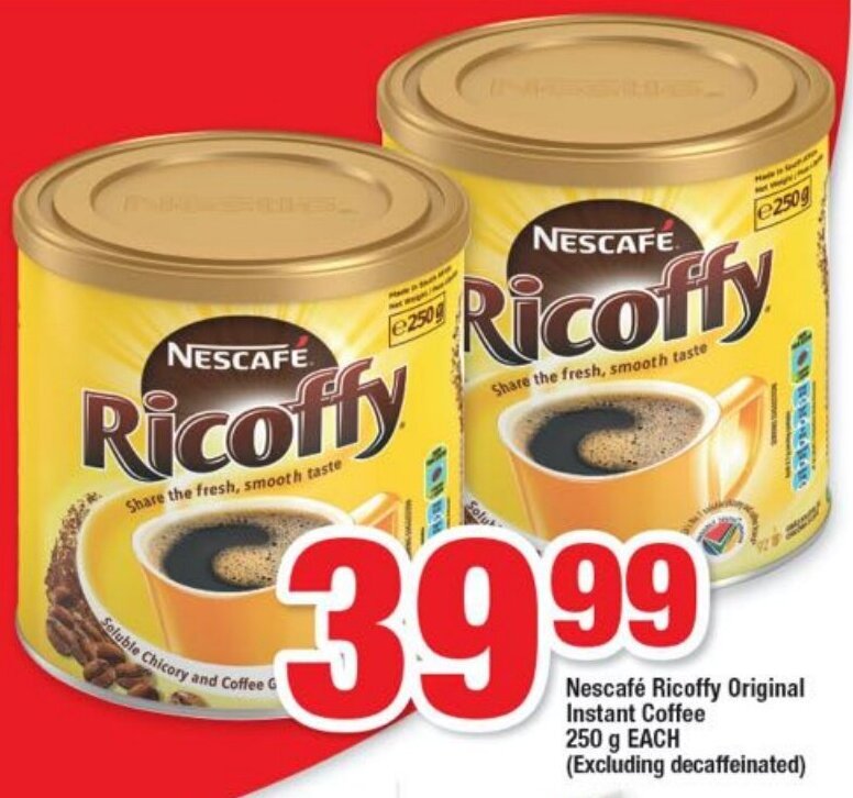 Nescafé Ricoffy Original Instant Coffee 250g offer at OK Foods