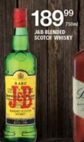 Shoprite J&B Blended Scotch Whisky 750ml offer