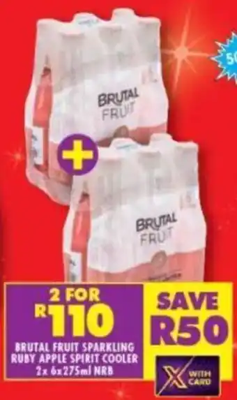 Shoprite Brutal Fruit Sparkling Ruby Apple Spirit Cooler 2 x 6 x 275ml offer