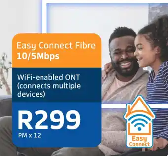 Telkom Easy Connect Fibre 10/5 Mbps offer