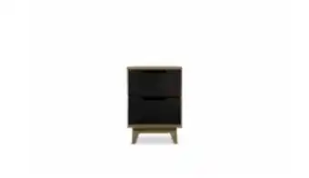 Titus 2 drawer pedestal alabaster & black