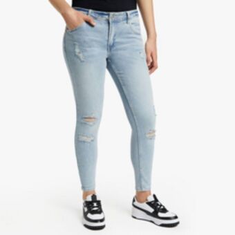 Sportscene Redbat women's light wash regular rise skinny jeans offer