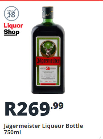 Shoprite Liquor Jägermeister Liqueur Bottle 750ml offer