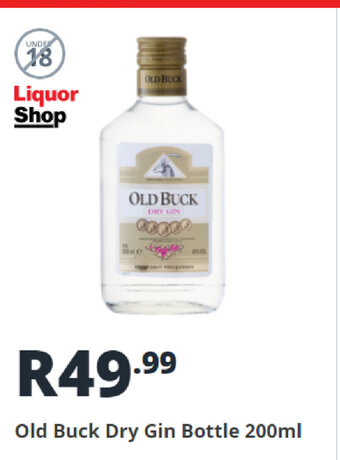 Old Buck Dry Gin Bottle 200ml
