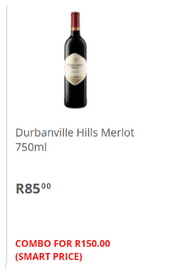 Pick n Pay Liquor Durbanville Hills Merlot 750ml offer