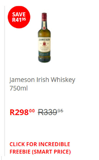 Pick n Pay Liquor Jameson Irish Whiskey 750ml offer