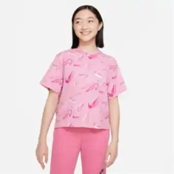 Totalsports Girls nike sportswear boxy aop pink tee offer