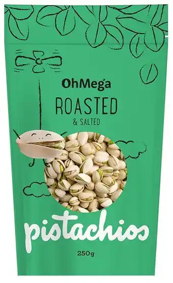 Oh mega pistachio roasted and salted 250g