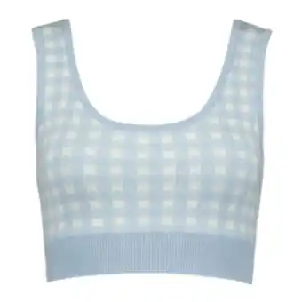Women's blue & white gingham bralette
