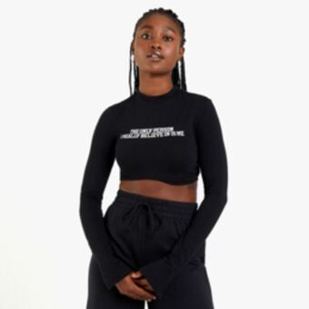 The FIX Women's black 'the only person' active top offer