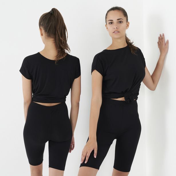 Ladies matching shorts and tshirt gym set offer at OneDayOnly