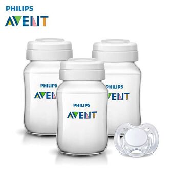 Reusable breast milk containers and soother