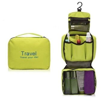 Hanging expandable toiletry bag