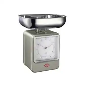 Retro scale with clock - silver