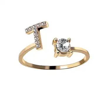 OneDayOnly Personalised adjustable alphabet initial letter ring offer