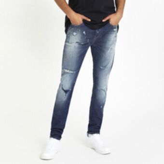 Sportscene Redbat men's medium blue super skinny jeans offer