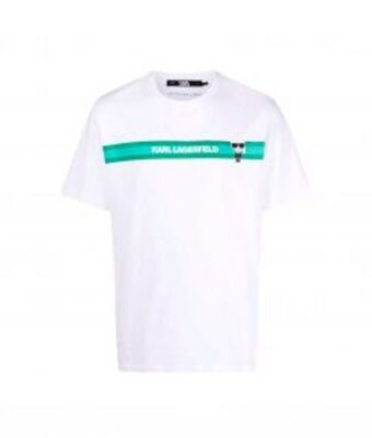 Europa Art Group Ikonik karl stripped logo t-shirt – white offer