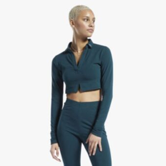 Sportscene Reebok women's classics forest green cropped top offer