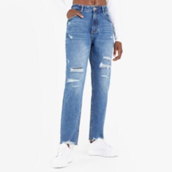 Sportscene Redbat women's medium wash straight leg jeans offer