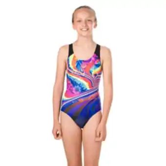 Girls speedo geoflash placement digital spashback swimsuit