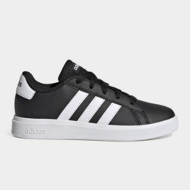 Junior grade school adidas grand court black/white shoe offer at