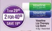 Dis-Chem Vaseline lip therapy lip balm assorted-4.8g offer
