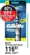 Dis-Chem Gillette mach3 3d turbo 2up razor offer