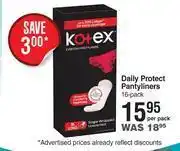 Dis-Chem Kotex daily protect pantyliners-16 per pack offer