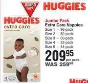 Dis-Chem Huggies jumbo pack extra care nappies-per pack offer