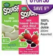 Squish 100% fruit juice assorted- for 1 x 200ml