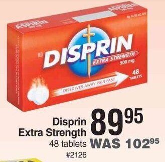 Dis-Chem Disprin Extra Strength 48 Tablets offer