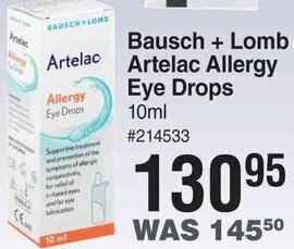 Bausch+ Lomb Artelac Allergy Eye Drops 10ml