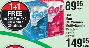 Dis-Chem Go! Man or Woman Multivitamin 30 Tablets offer