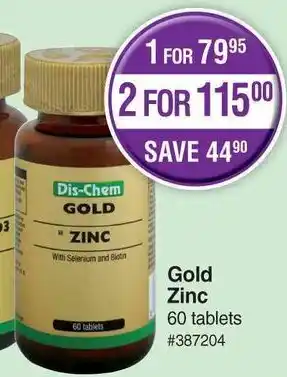 Dis-Chem Gold Zinc 60 Tablets offer