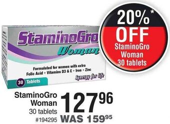 Dis-Chem StaminoGro Woman 30 Tablets offer