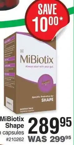 Dis-Chem MiBiotix Shape 30 Vegetarian Capsules offer