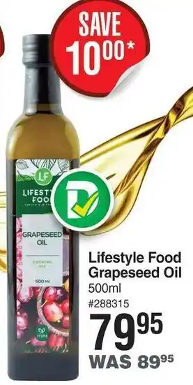Dis-Chem Lifestyle Food Grapeseed Oil 500ml offer