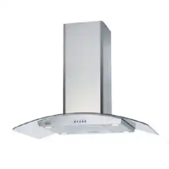 Hirsch's Defy 90cm silver curved glass island extractor - chi9427cgs offer