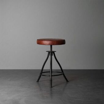 Pivot stool - leather seat