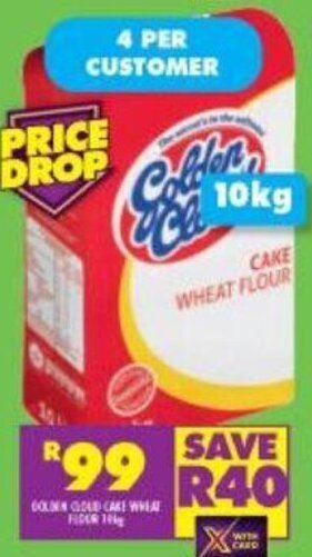 Shoprite Golden Cloud Cake Wheat Flour 10kg offer